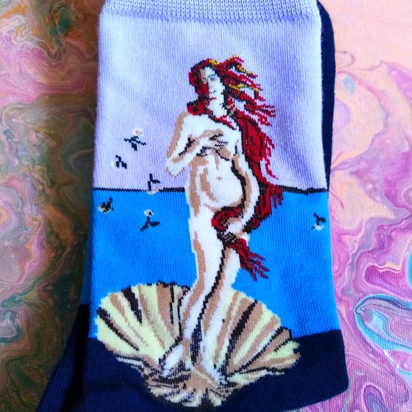 Accessories - Birth of Venus printed socks (NWOT)